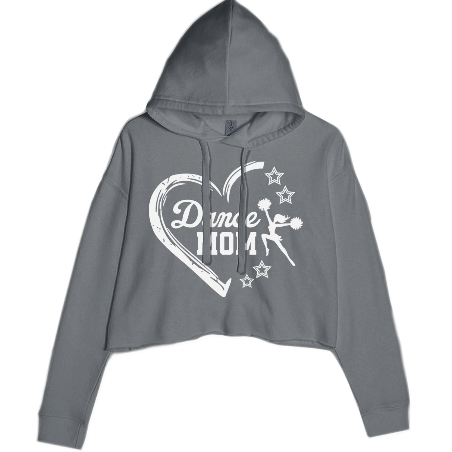 Heart Dance Mom Love Cropped Hoodie Sweatshirt Black