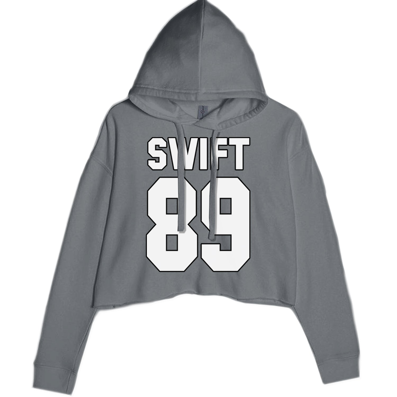 Swift 89 Birth Year Music Fan Era Poets Department Lover Cropped Hoodie Sweatshirt Charcoal Grey