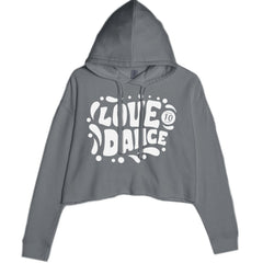 Love To Dance Cropped Hoodie Sweatshirt Charcoal Grey