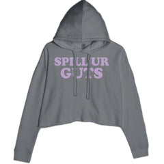 Spill Ur Guts Music Cropped Hoodie Sweatshirt Charcoal Grey