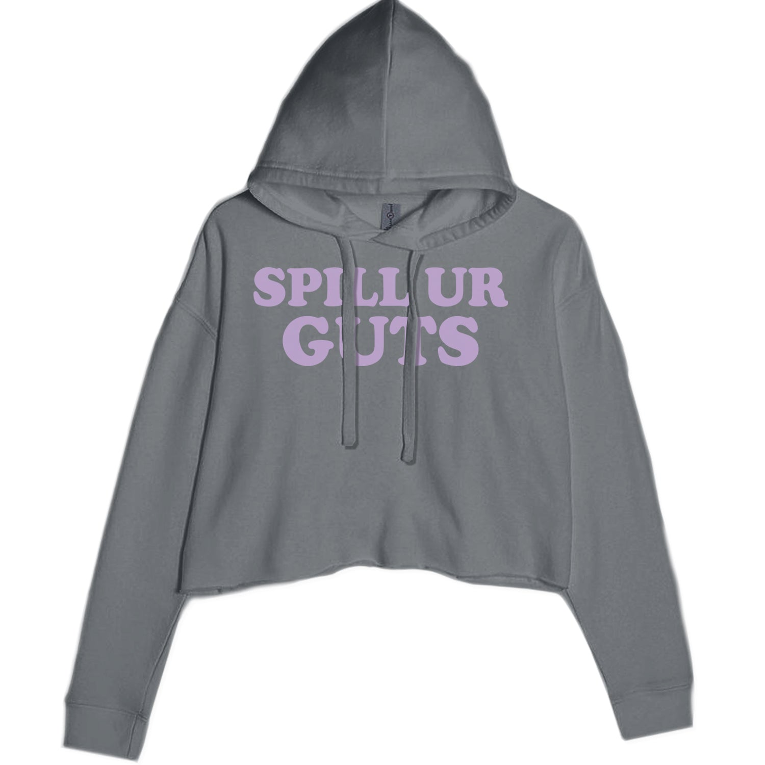 Spill Ur Guts Music Cropped Hoodie Sweatshirt Charcoal Grey