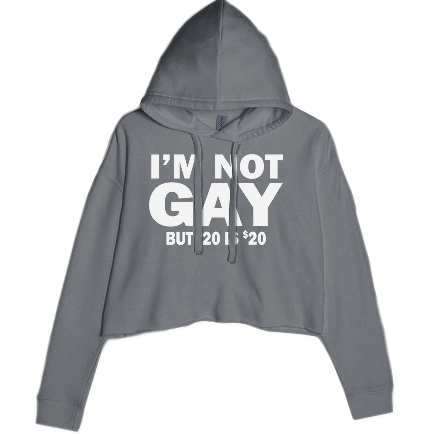 I'm Not Gay, But $20 Bucks is $20 Bucks Cropped Hoodie Sweatshirt Black