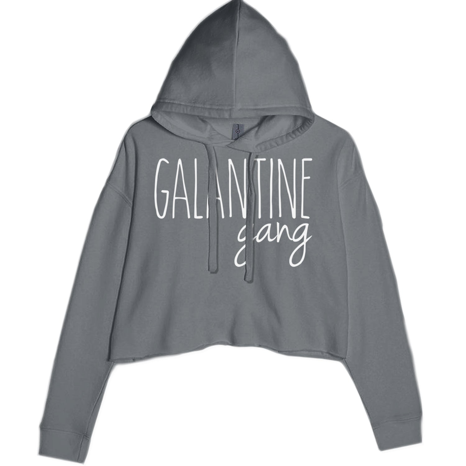 Galentine Gang Valentine's Shirt Cropped Hoodie Sweatshirt Black
