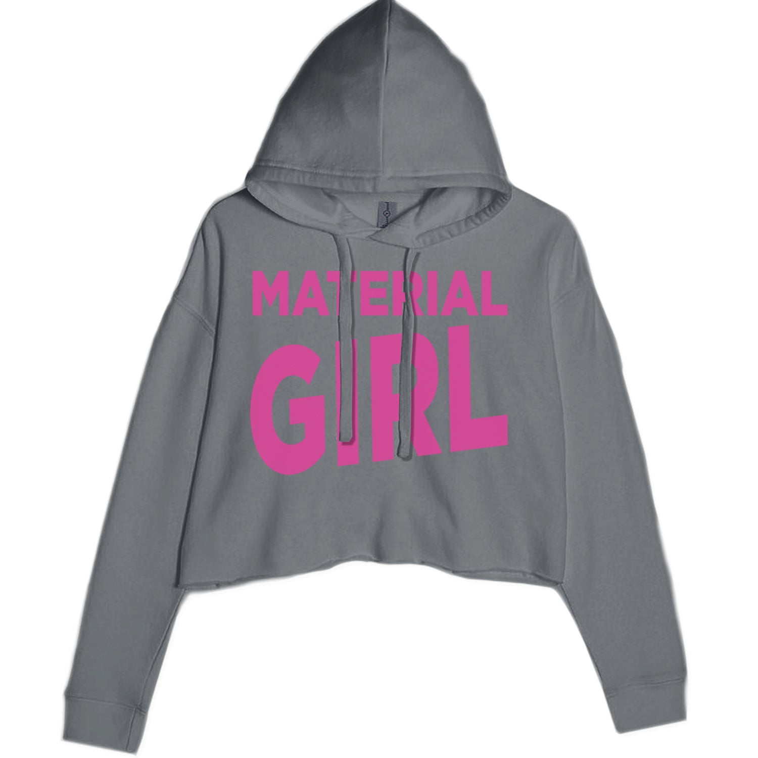 Material Girl 80's Retro Celebration Cropped Hoodie Sweatshirt Black