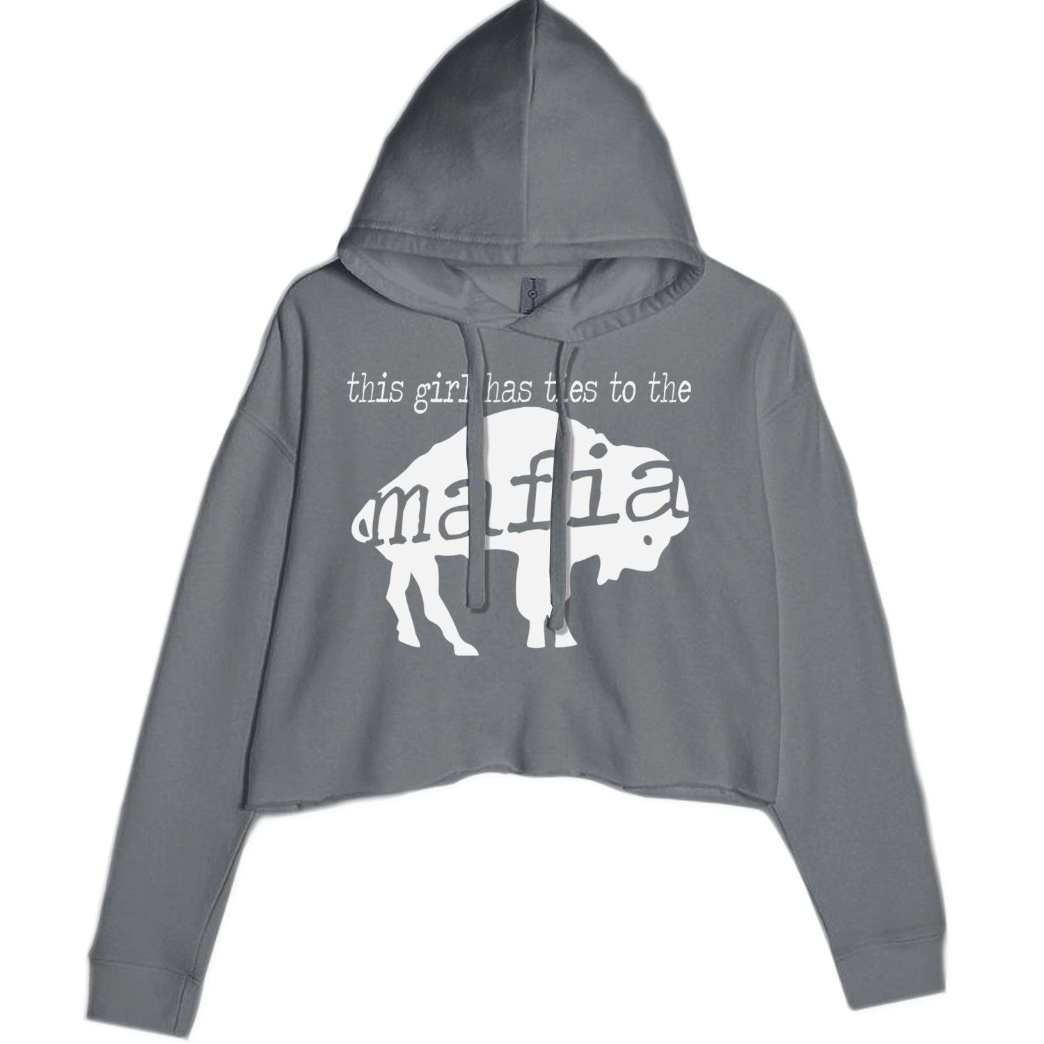 This Girl Has Ties To The Bills Mafia Cropped Hoodie Sweatshirt Black