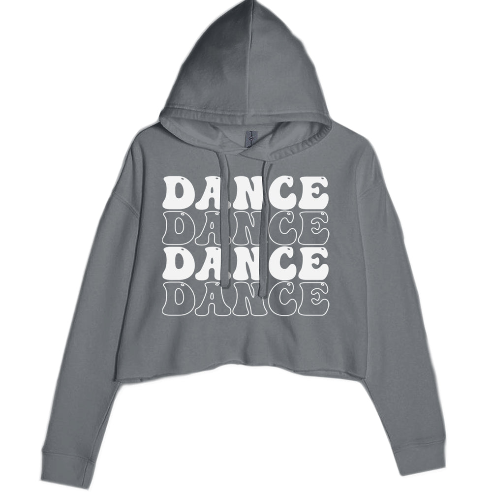 Dance Dance Dance Dance Cropped Hoodie Sweatshirt Charcoal Grey