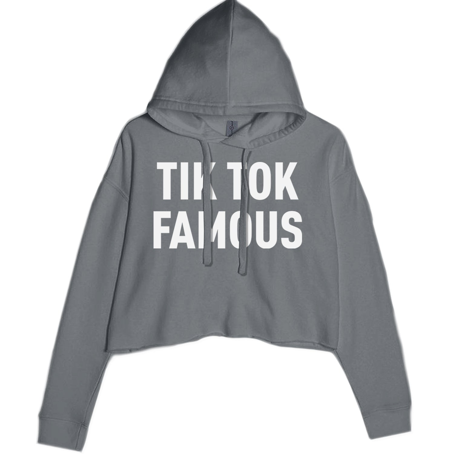 TikTok Famous Influencer Promoter Cropped Hoodie Sweatshirt Black