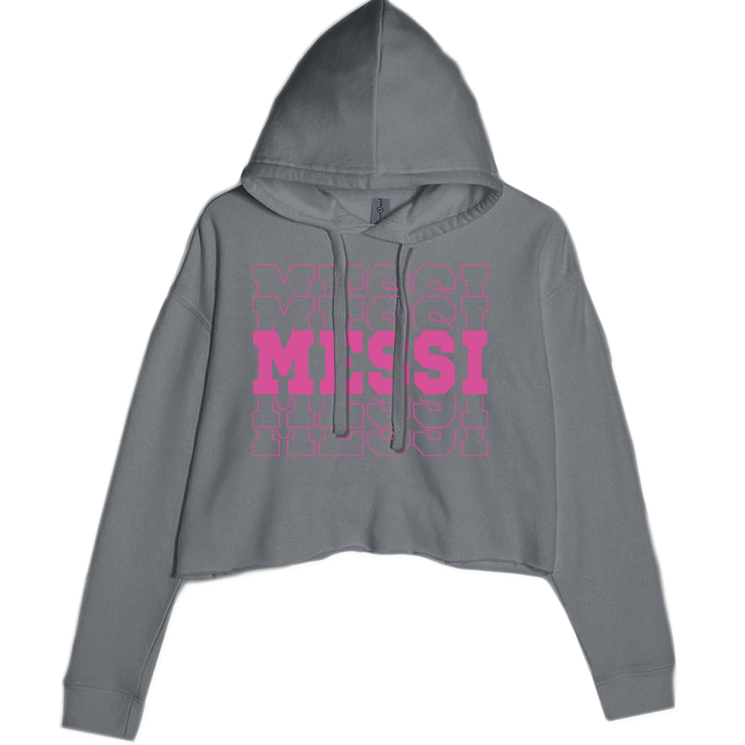 Messi Miami Futbol Cropped Hoodie Sweatshirt Charcoal Grey