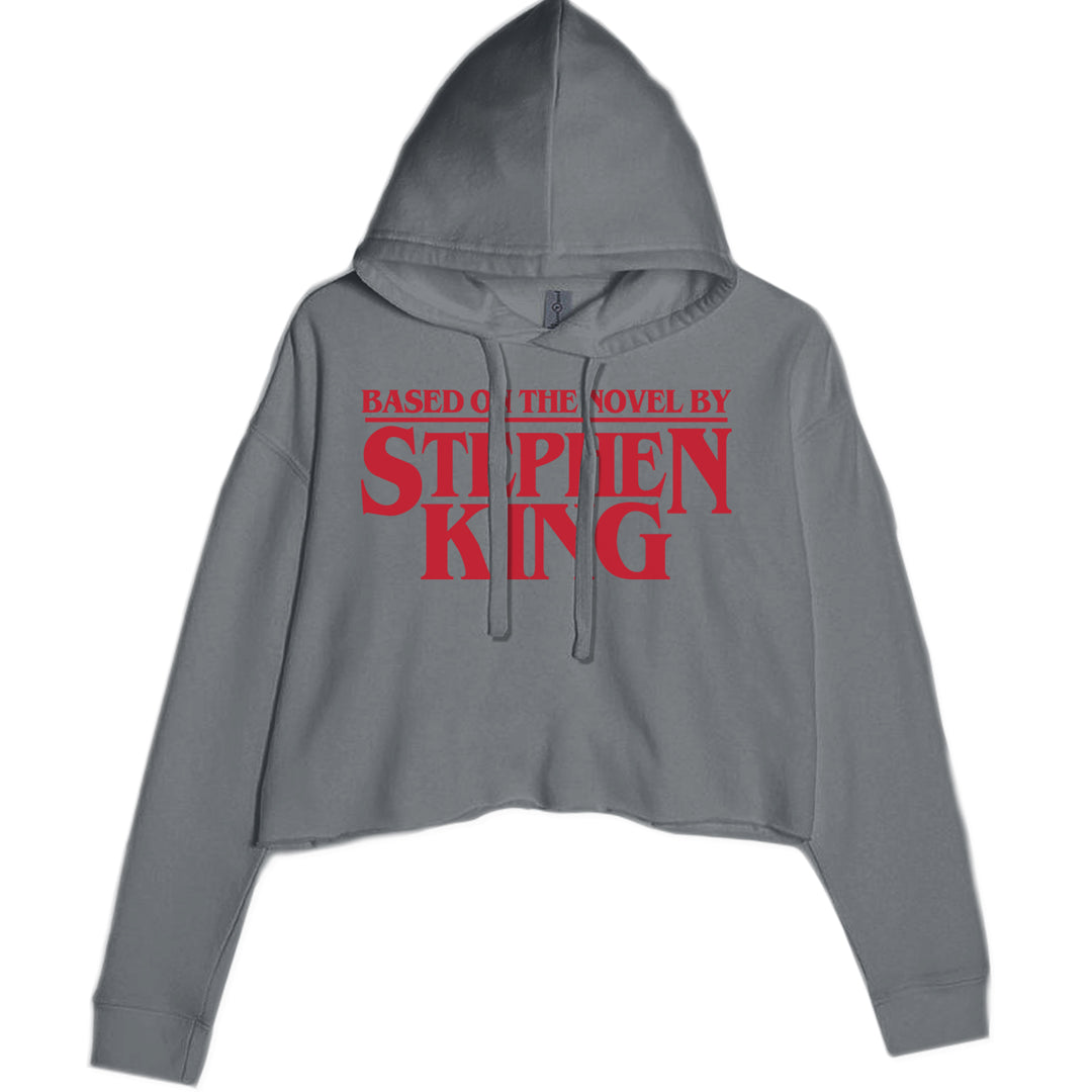 Based On The Novel By Stephen King Cropped Hoodie Sweatshirt Charcoal Grey
