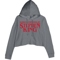 Based On The Novel By Stephen King Cropped Hoodie Sweatshirt Charcoal Grey