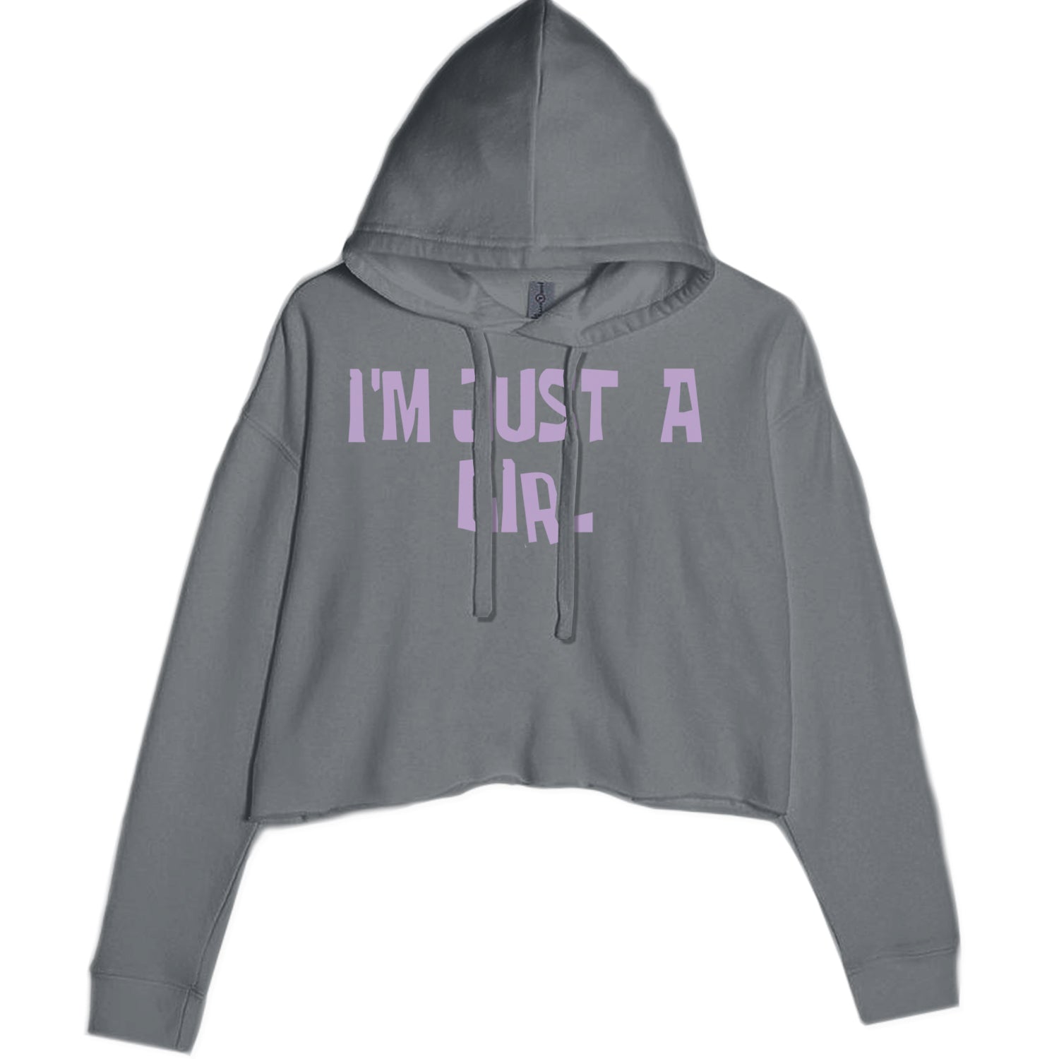 I'm Just A Girl Guts Music Cropped Hoodie Sweatshirt Charcoal Grey