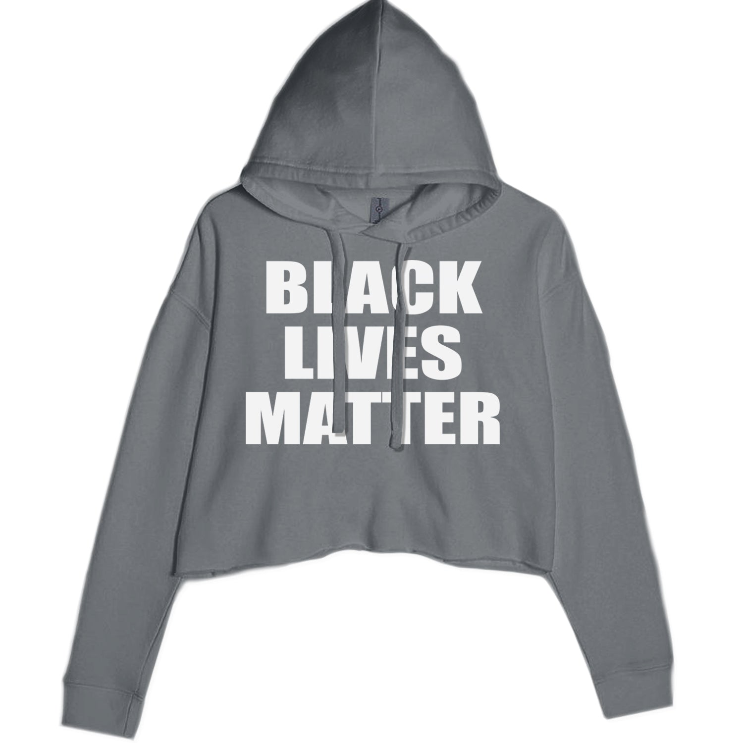 Black Lives Matter BLM Cropped Hoodie Sweatshirt Charcoal Grey