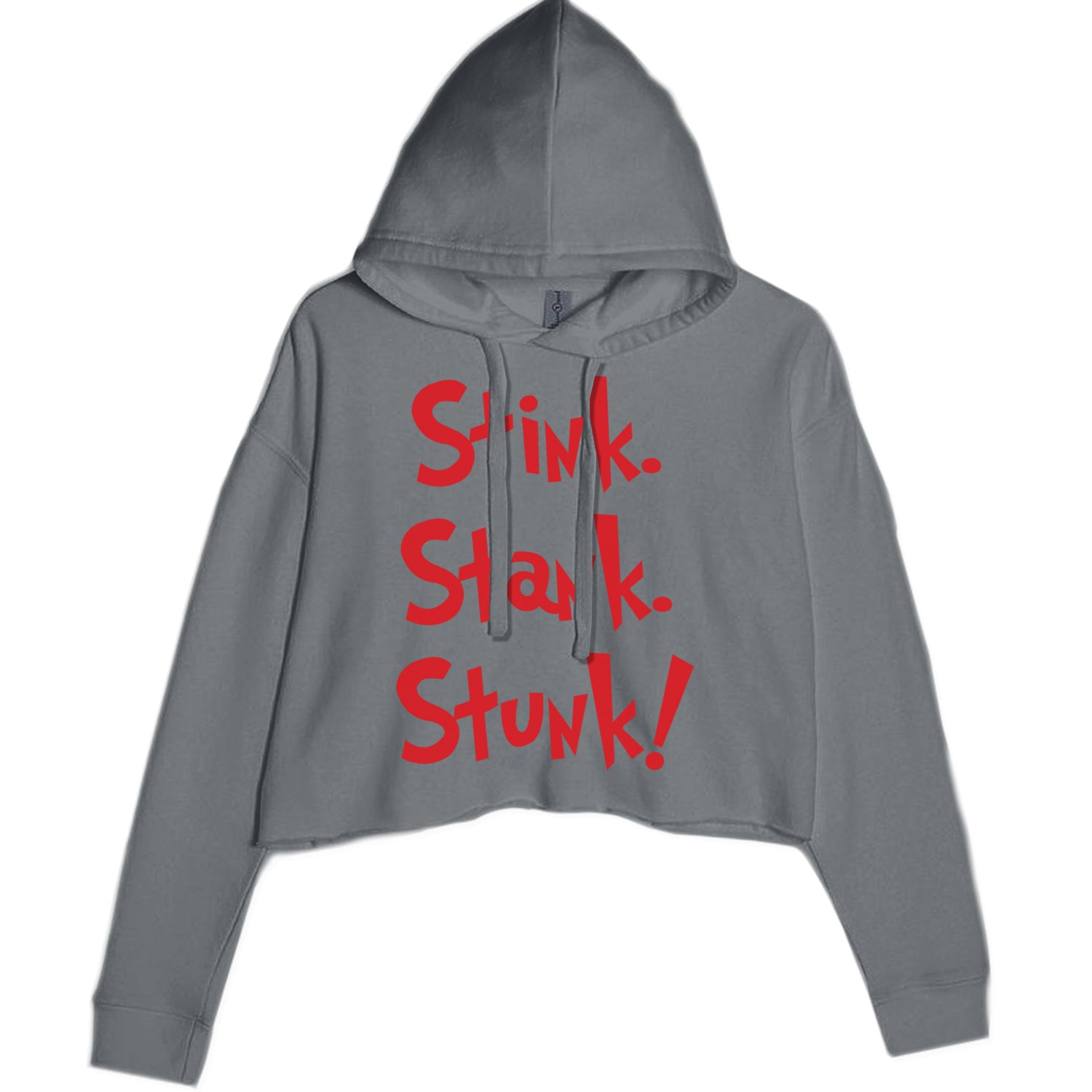 Stink Stank Stunk Gr-nch Cropped Hoodie Sweatshirt Charcoal Grey