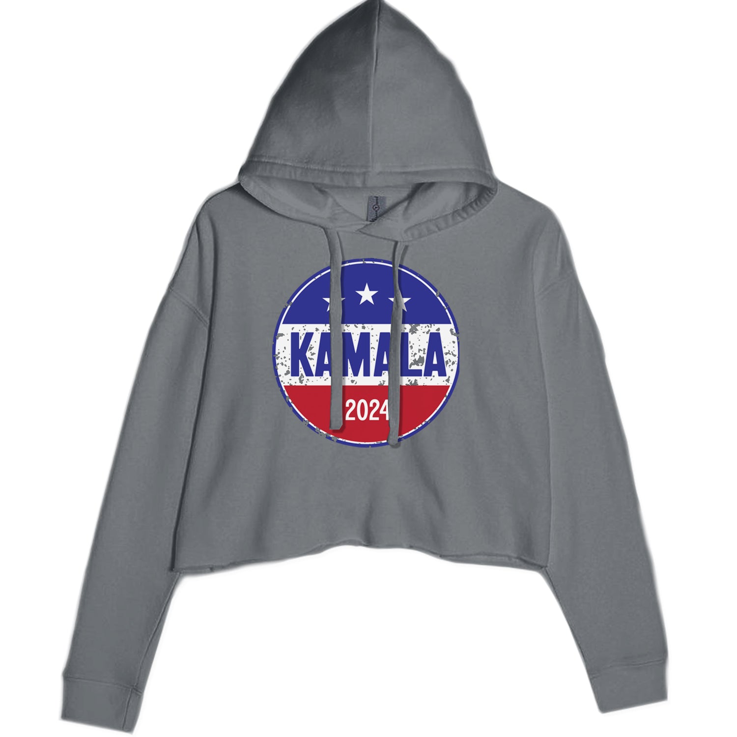 Kamala Badge 2024 - Kamala Harris For President 2024 Cropped Hoodie Sweatshirt Charcoal Grey