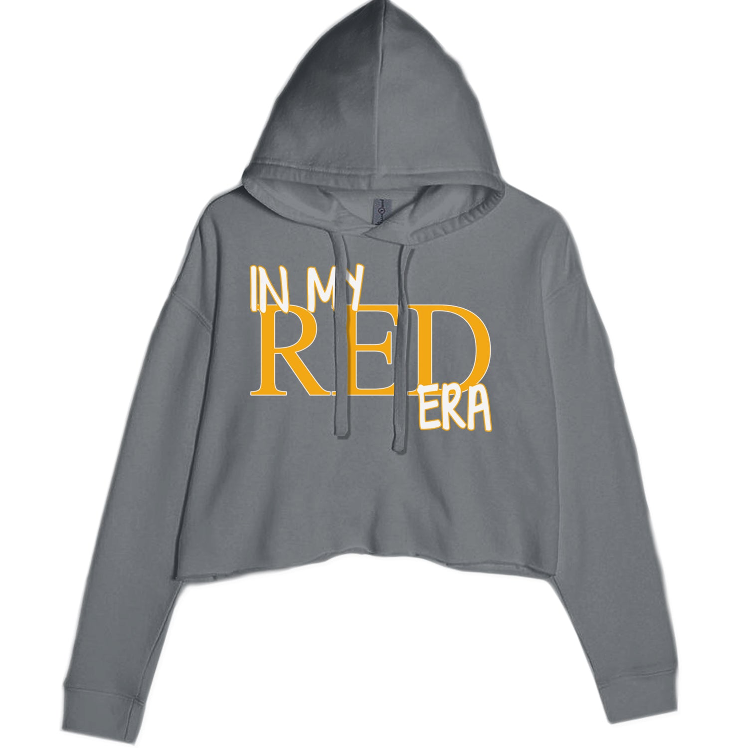 In My Red Era Kansas City Cropped Hoodie Sweatshirt Charcoal Grey