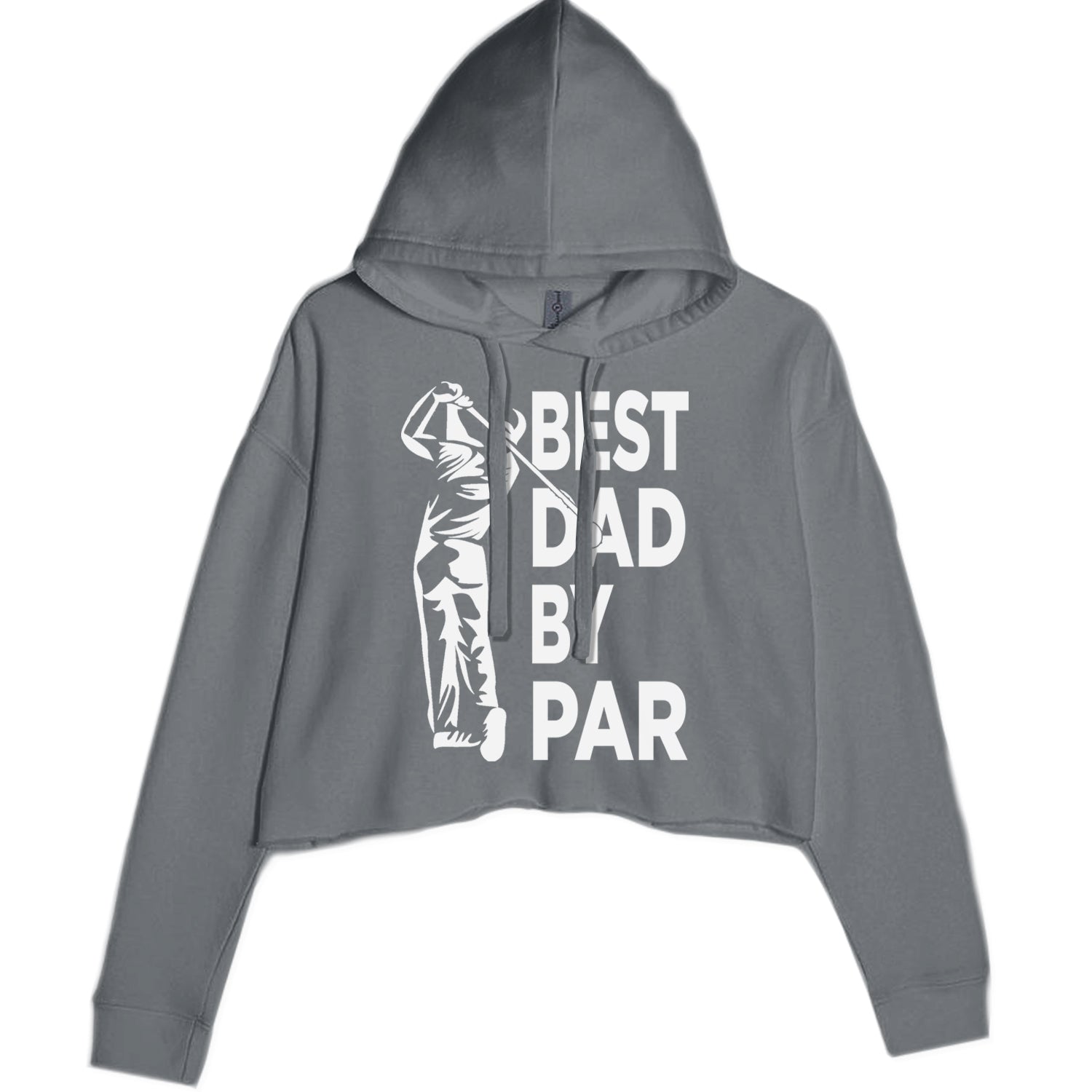 Best Dad By Par Golfing Gift For Father Cropped Hoodie Sweatshirt Black