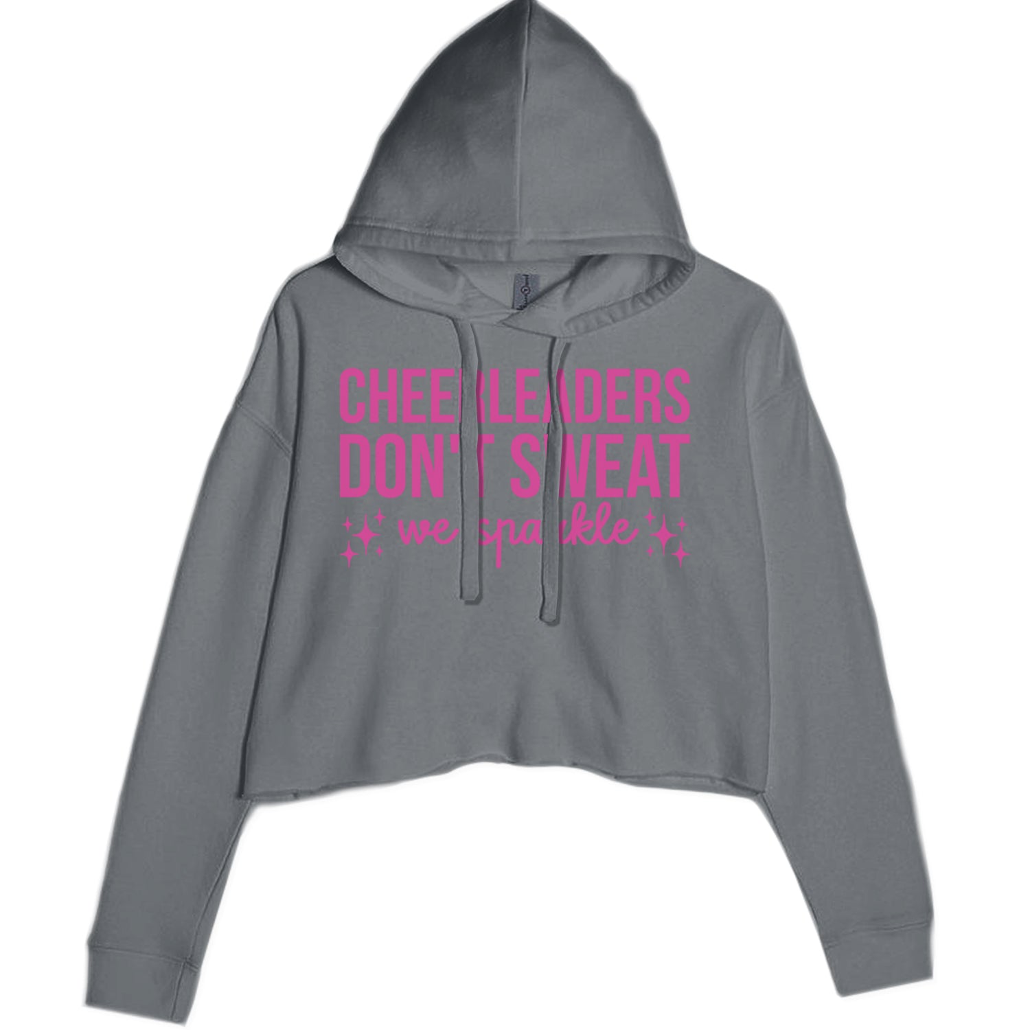 Cheerleaders Don't Sweat, We Sparkle Cropped Hoodie Sweatshirt Black