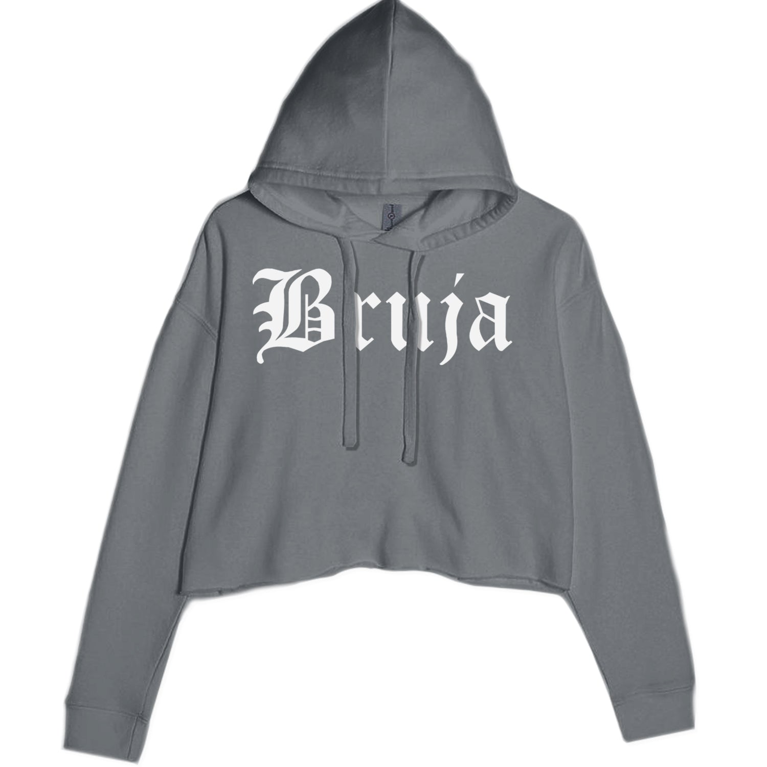 Bruja Gothic Spanish Witch Cropped Hoodie Sweatshirt Black