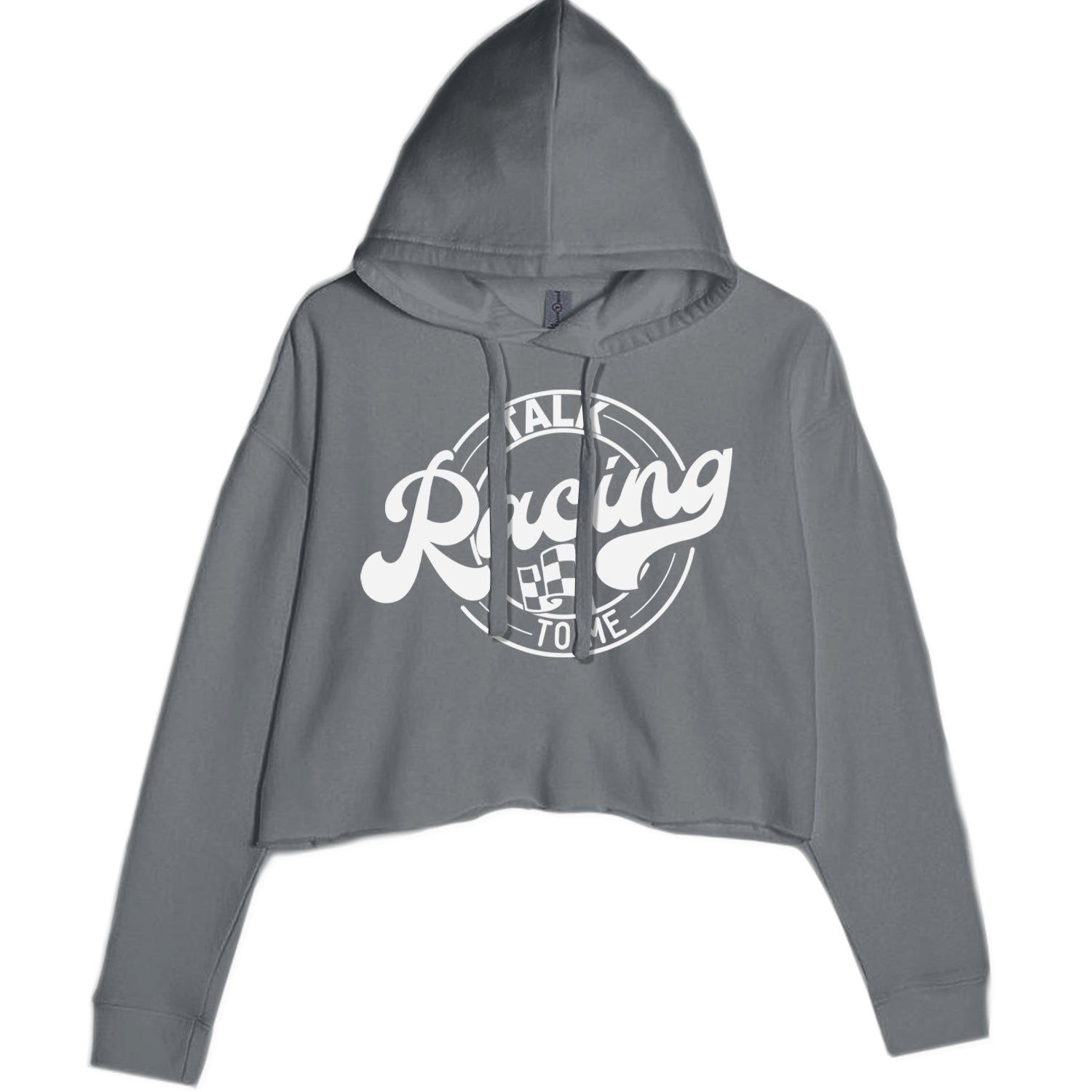 Talk Racing To Me Cropped Hoodie Sweatshirt Black