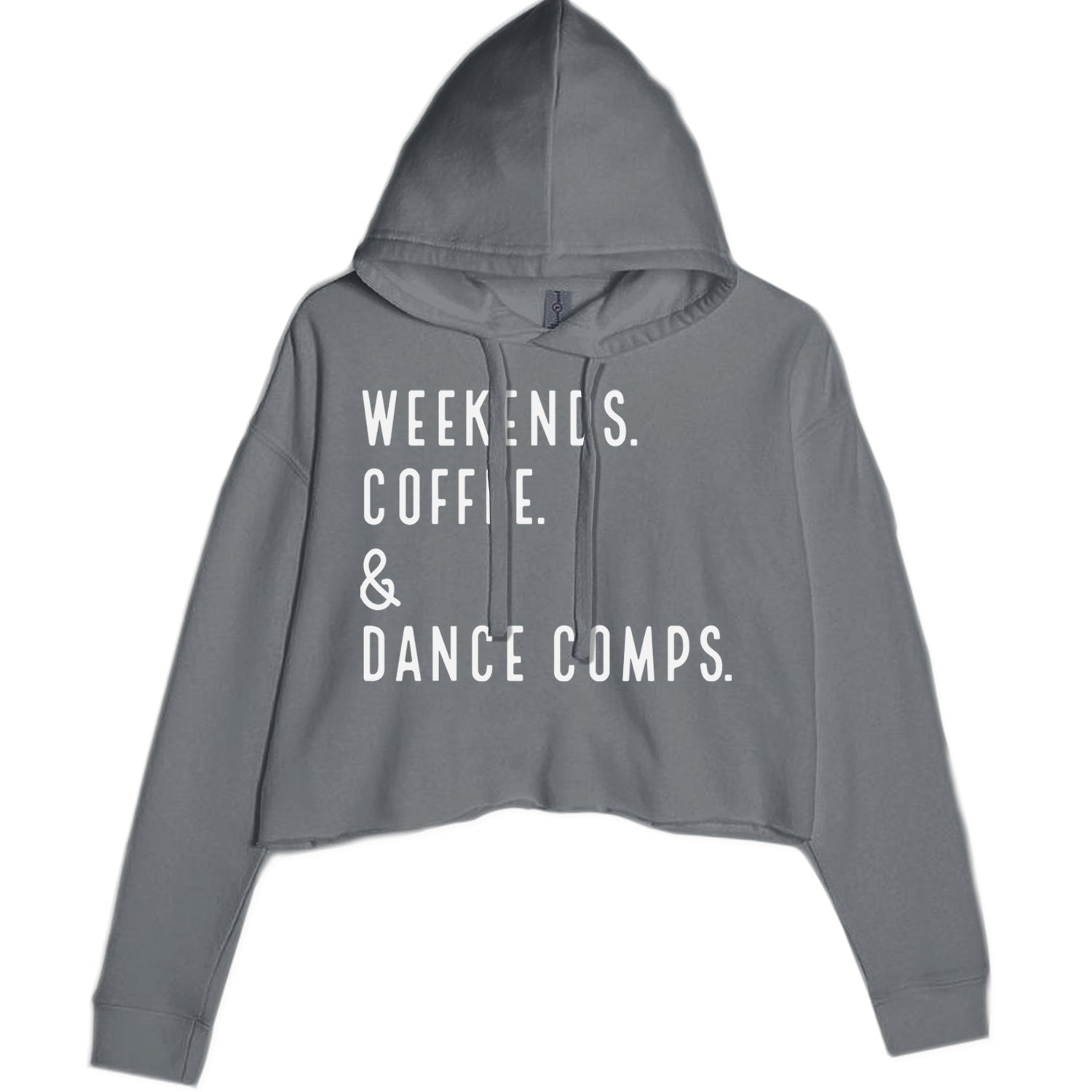 Weekends, Coffee and Dance Comps Cropped Hoodie Sweatshirt Black