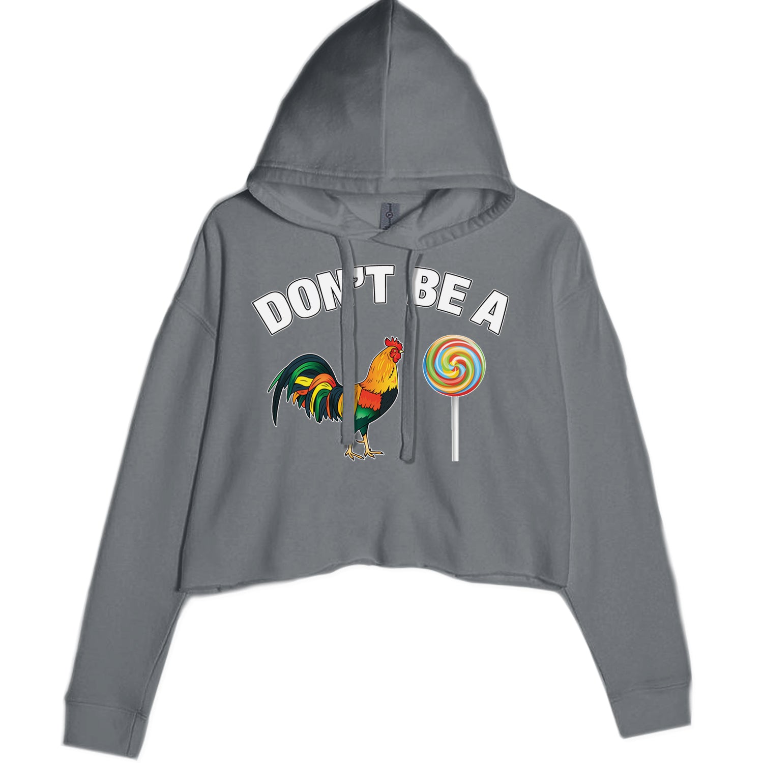Don't Be A C-ck Sucker Funny Sarcastic Cropped Hoodie Sweatshirt Charcoal Grey