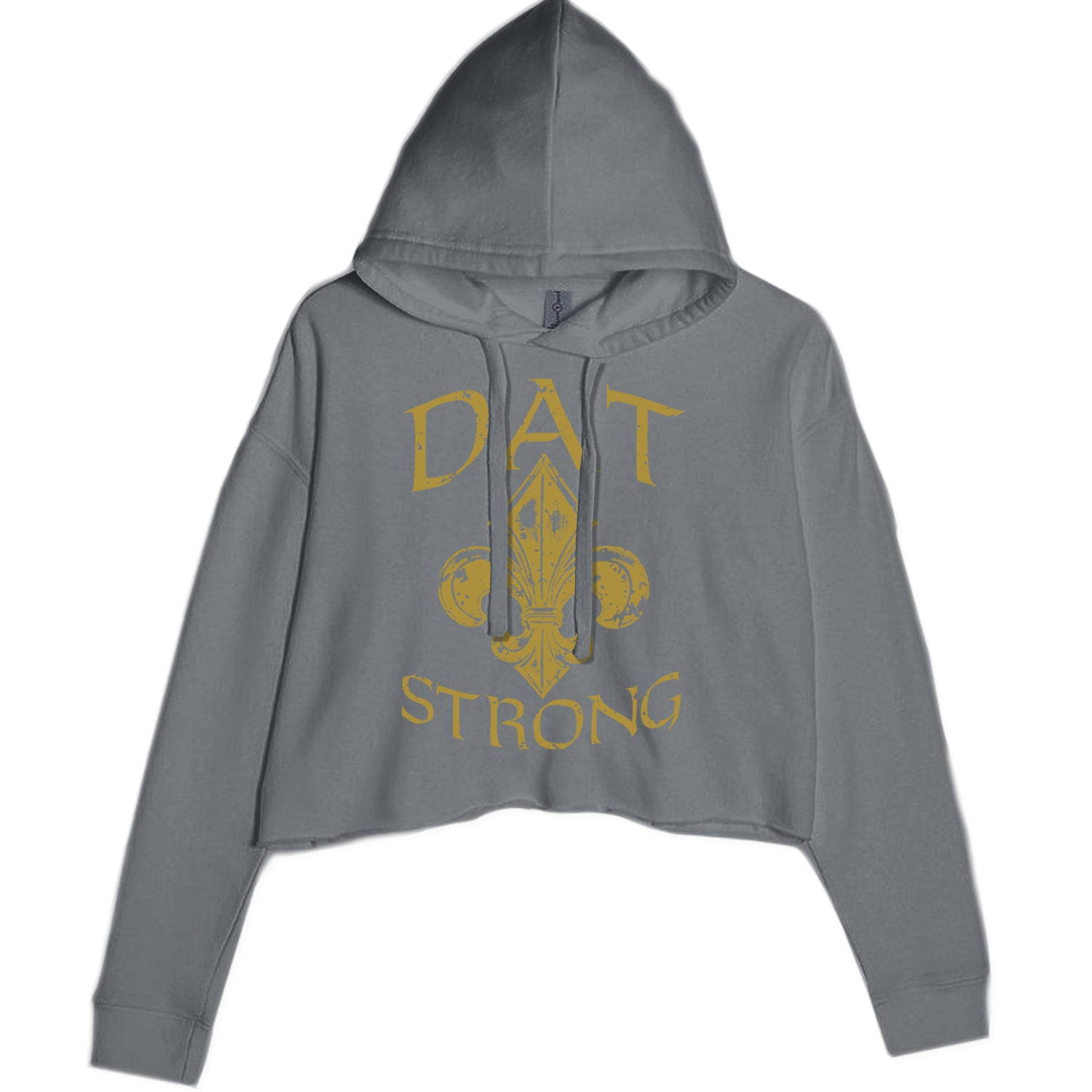 Dat Strong New Orleans   Cropped Hoodie Sweatshirt Black