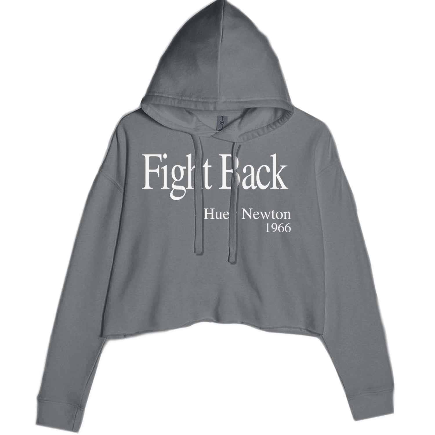 Fight Back Huey Newton Quote  Cropped Hoodie Sweatshirt Black