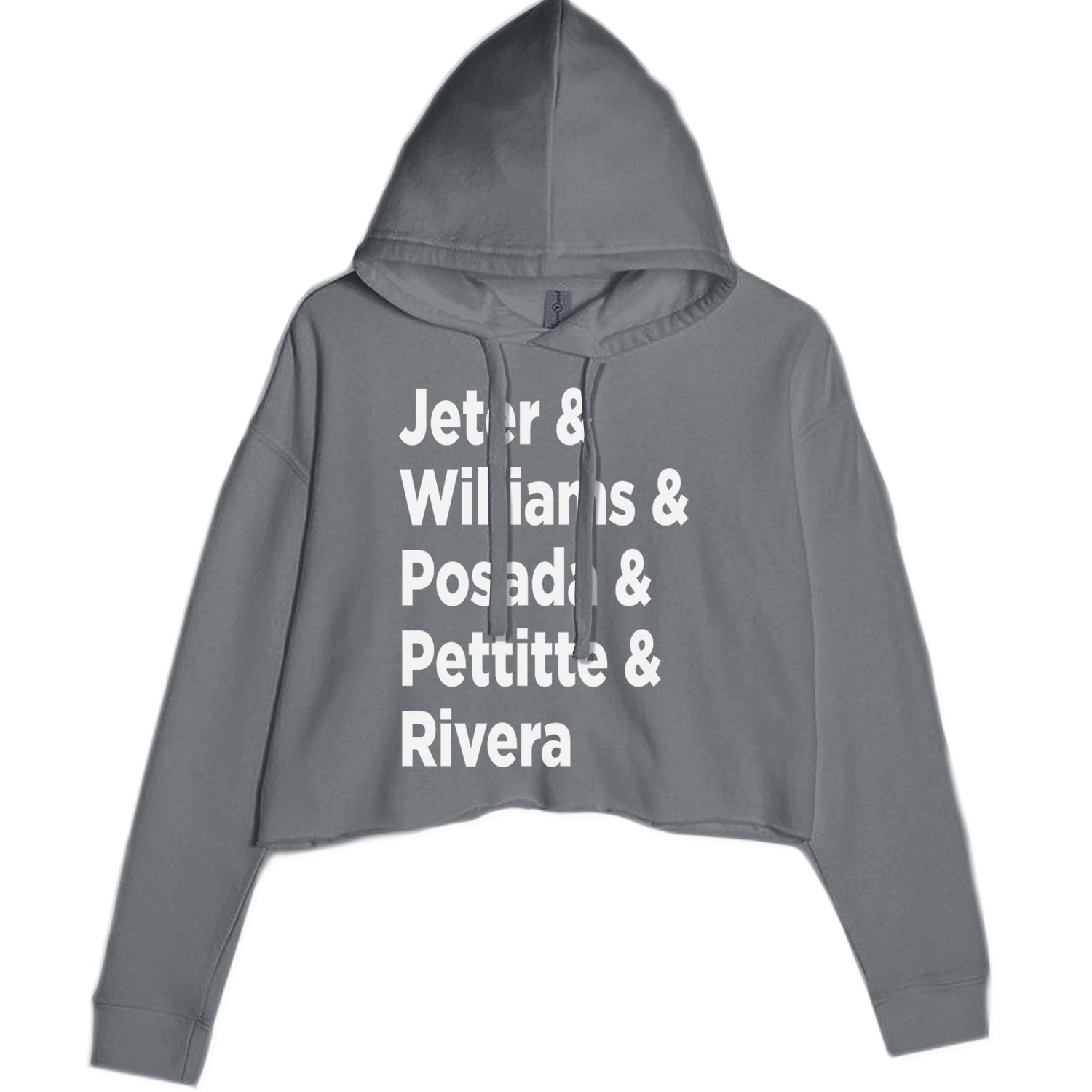 Jeter & Williams & Posada & Pettitte & Rivera Cropped Hoodie Sweatshirt Black