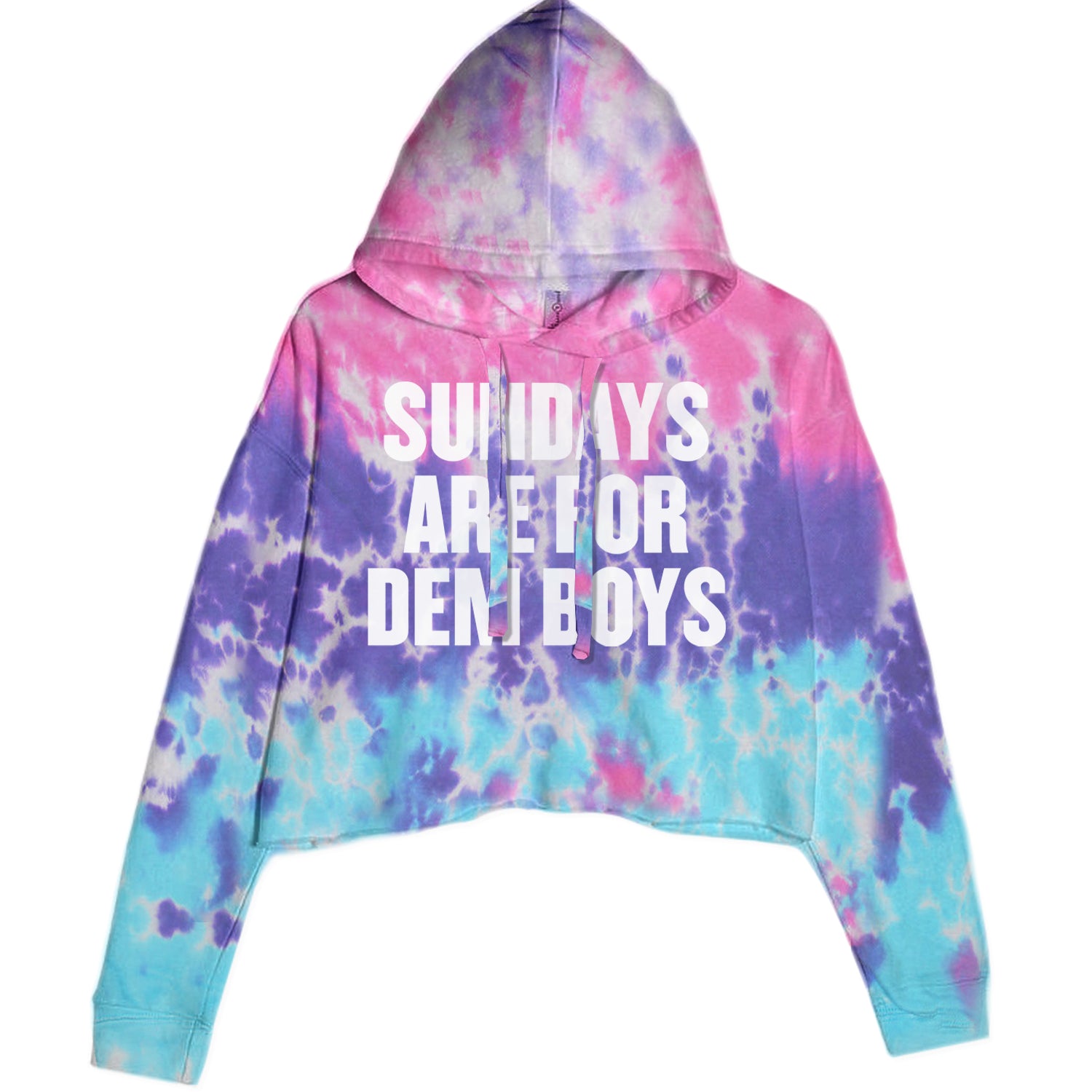 Sundays Are For Dem Boys Cropped Hoodie Sweatshirt Cotton Candy