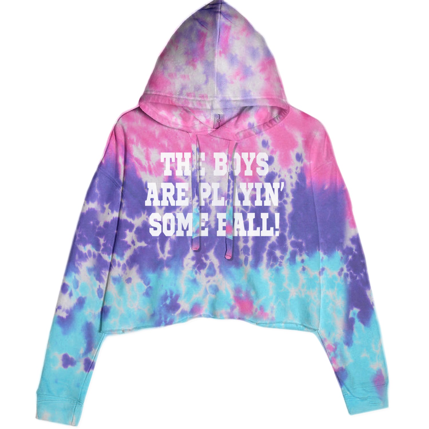 The Boys Are Playing Some Baseball Cropped Hoodie Sweatshirt Cotton Candy