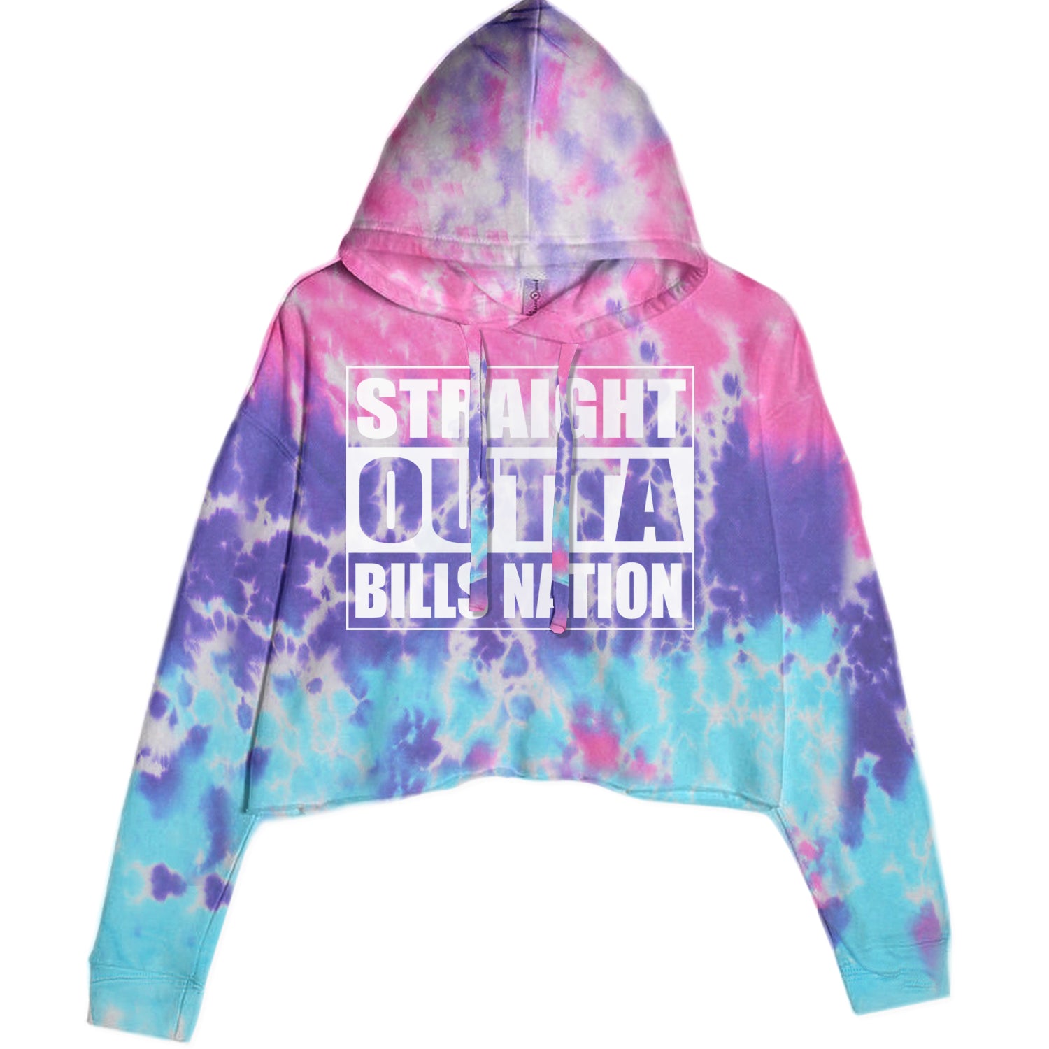 Straight Outta Bills Nation  Cropped Hoodie Sweatshirt Cotton Candy