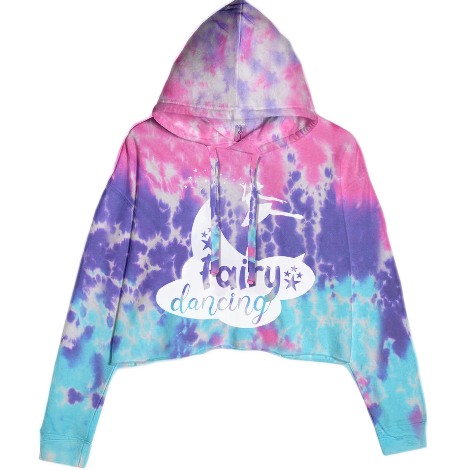 Fairy Dancing Cropped Hoodie Sweatshirt Cotton Candy