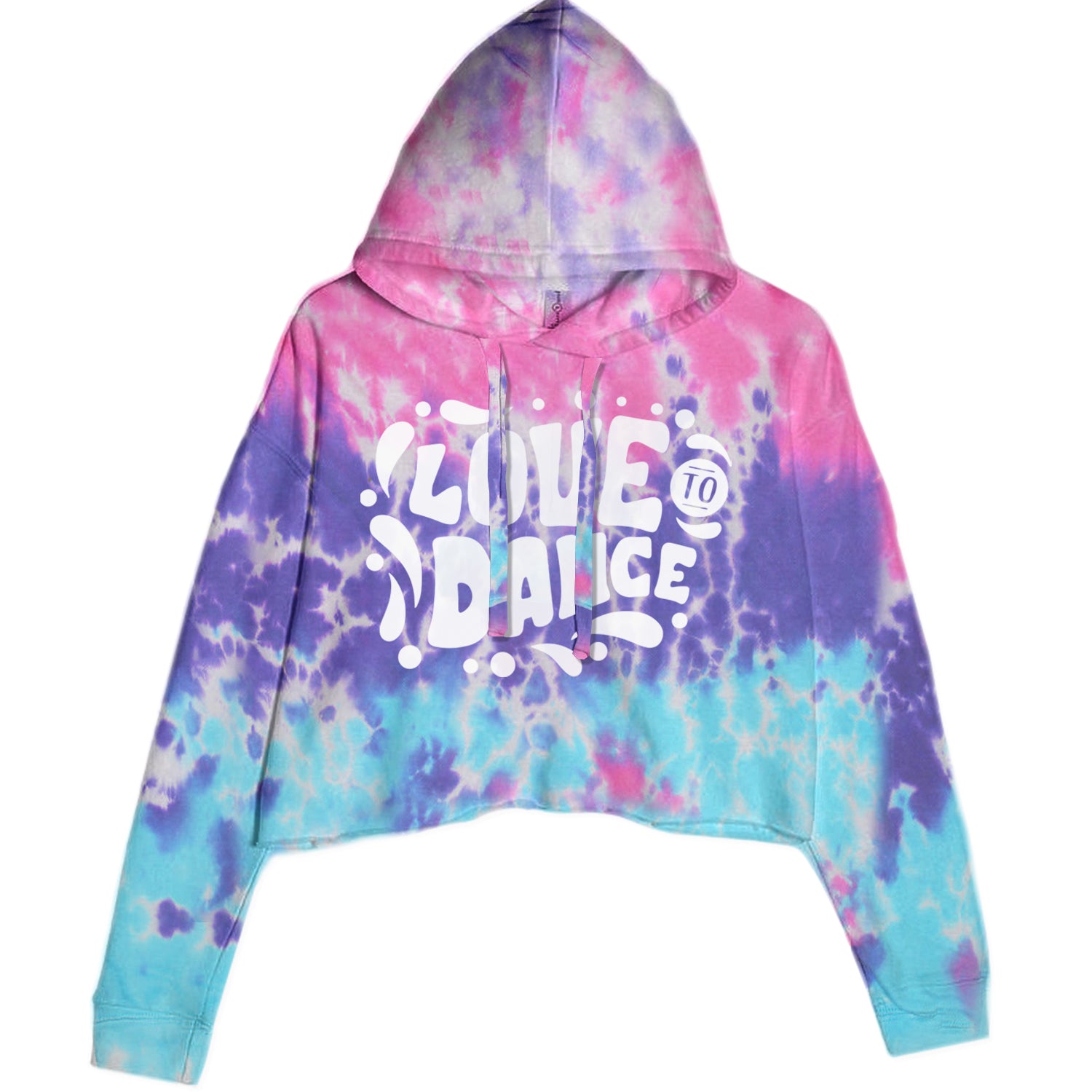 Love To Dance Cropped Hoodie Sweatshirt Cotton Candy