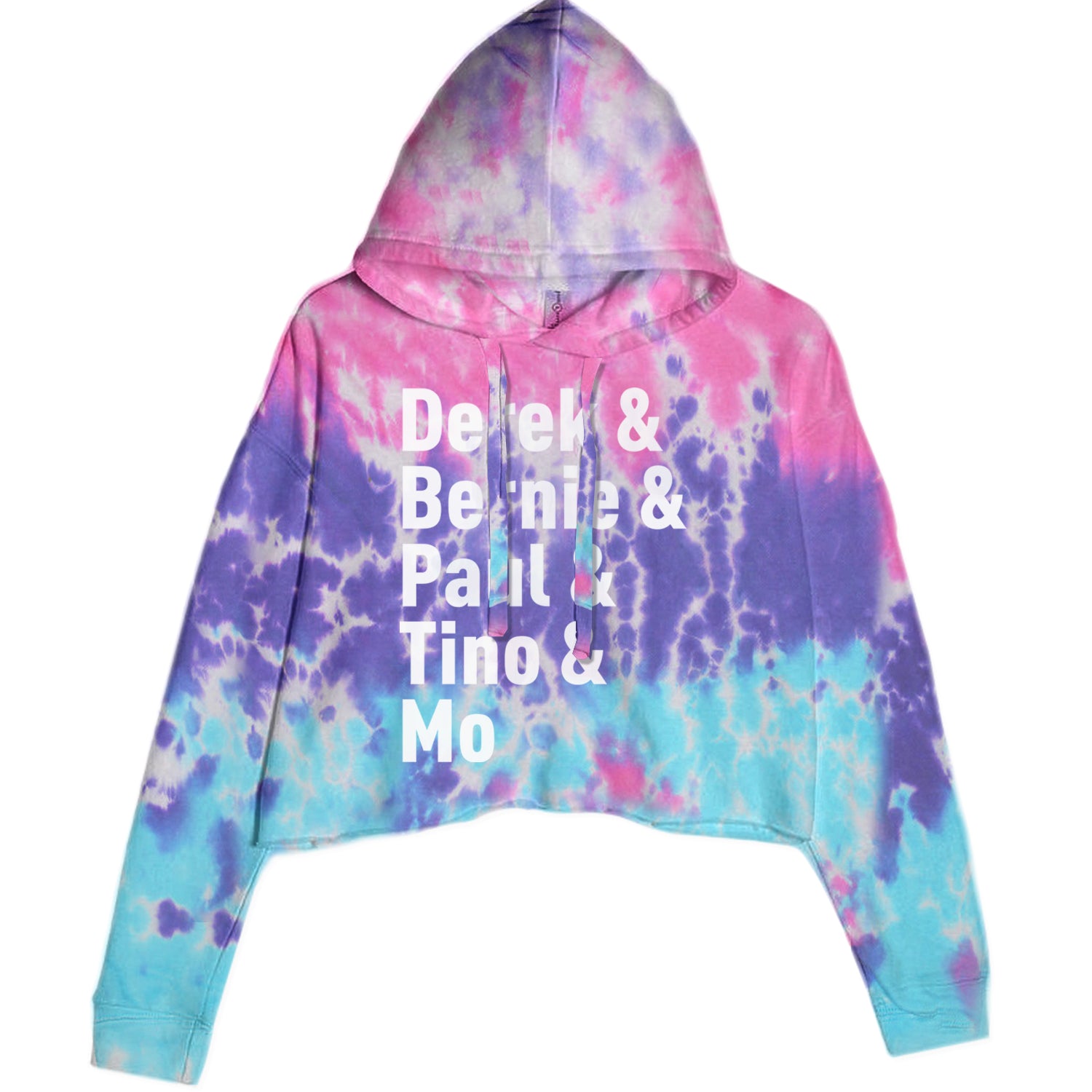 Derek & Bernie & Paul & Tino & Mo Cropped Hoodie Sweatshirt Cotton Candy