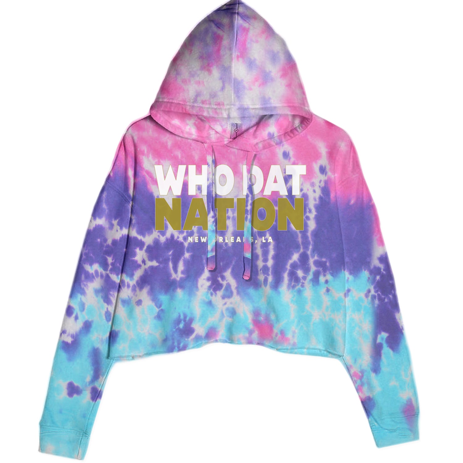 New Orleans Who Dat Nation Cropped Hoodie Sweatshirt Cotton Candy