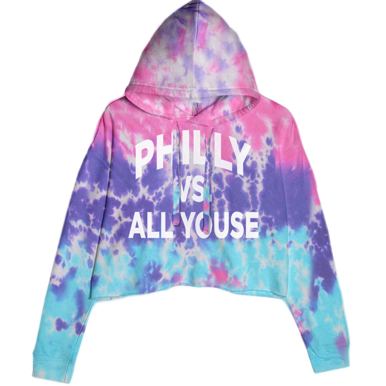 Philly Vs. All Youse Philly Thing Cropped Hoodie Sweatshirt Cotton Candy