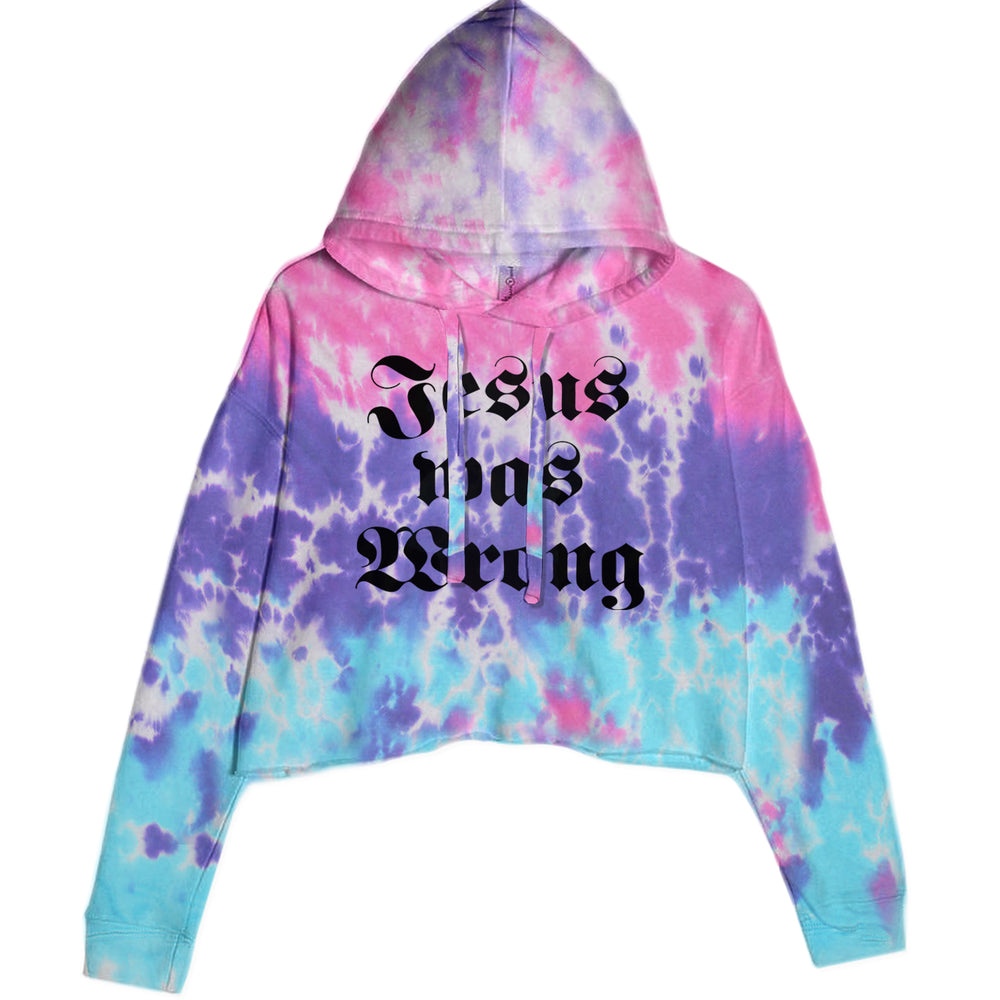 Jesus Was Wrong Little Miss Sunshine Cropped Hoodie Sweatshirt Cotton Candy