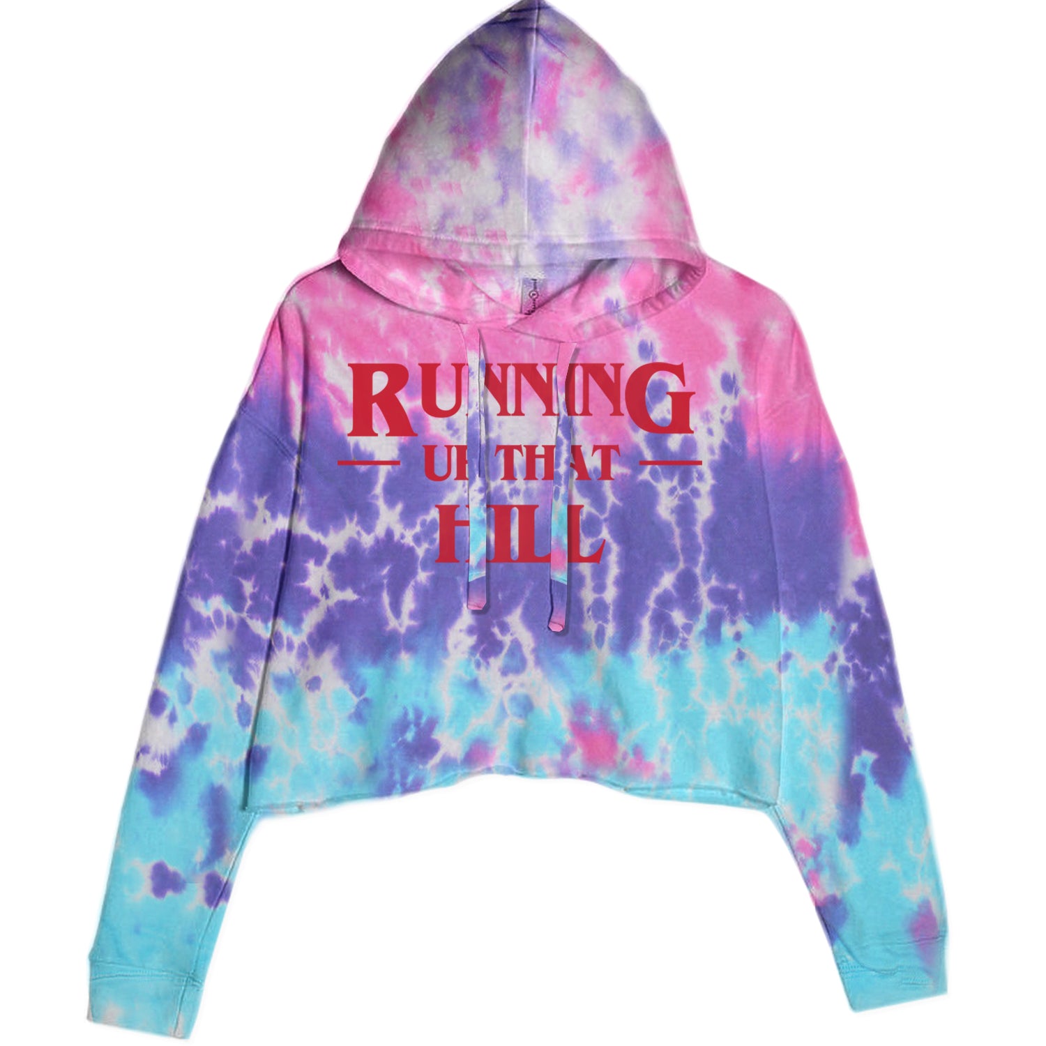 Running Up That Hill Cropped Hoodie Sweatshirt Cotton Candy