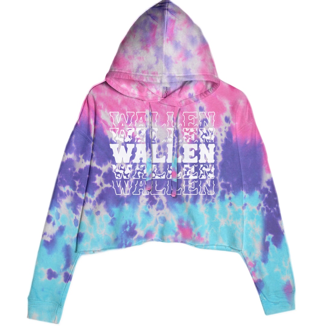 Wallen Country Music Western Cropped Hoodie Sweatshirt Cotton Candy