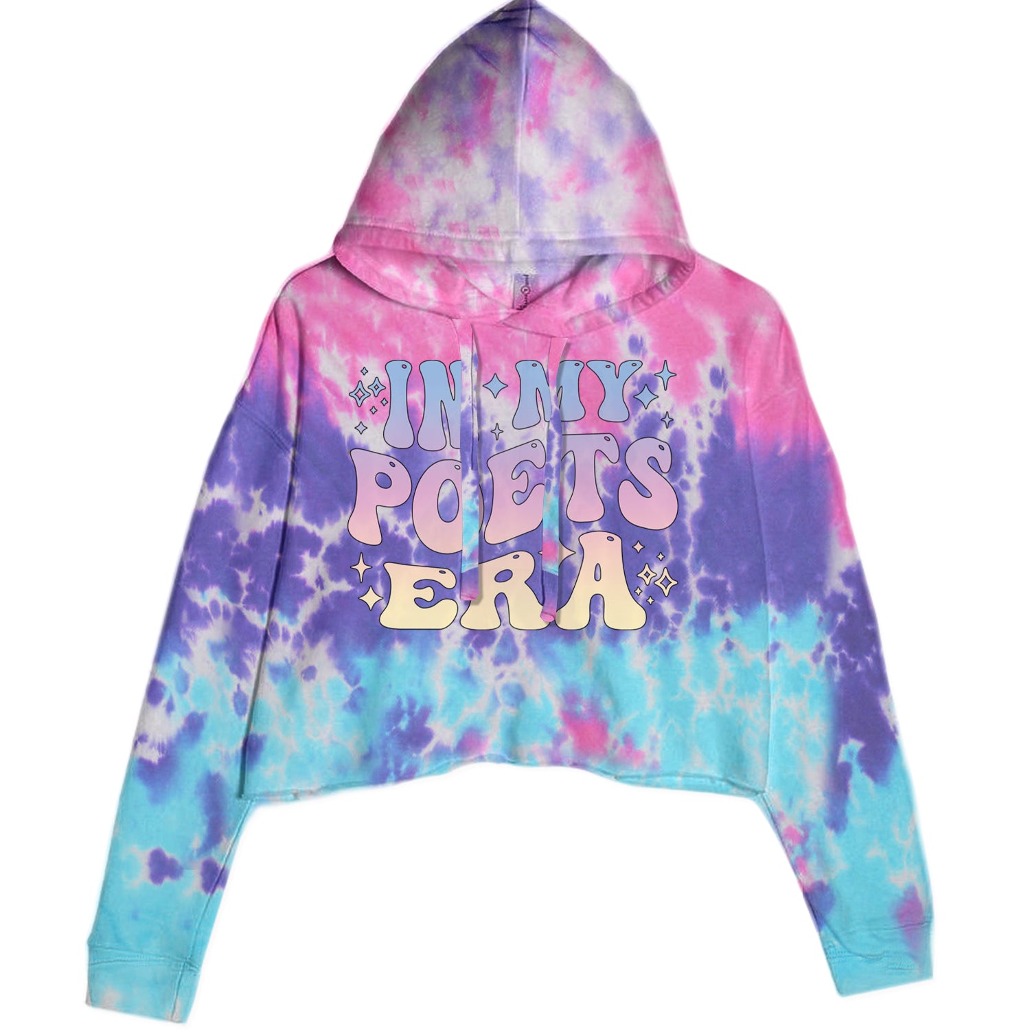 In My Poet Era Tie Dye TTPD Music Cropped Hoodie Sweatshirt Cotton Candy