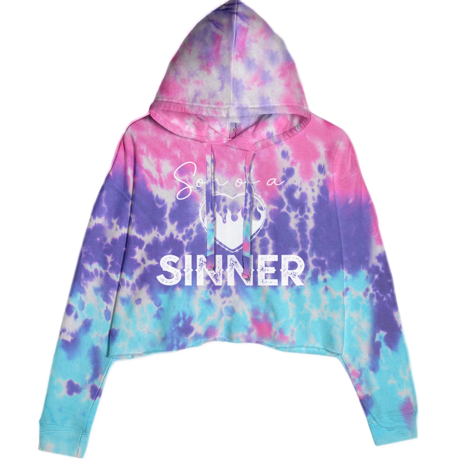 Son Of A Sinner Somebody Save Me From Myself  Cropped Hoodie Sweatshirt Cotton Candy