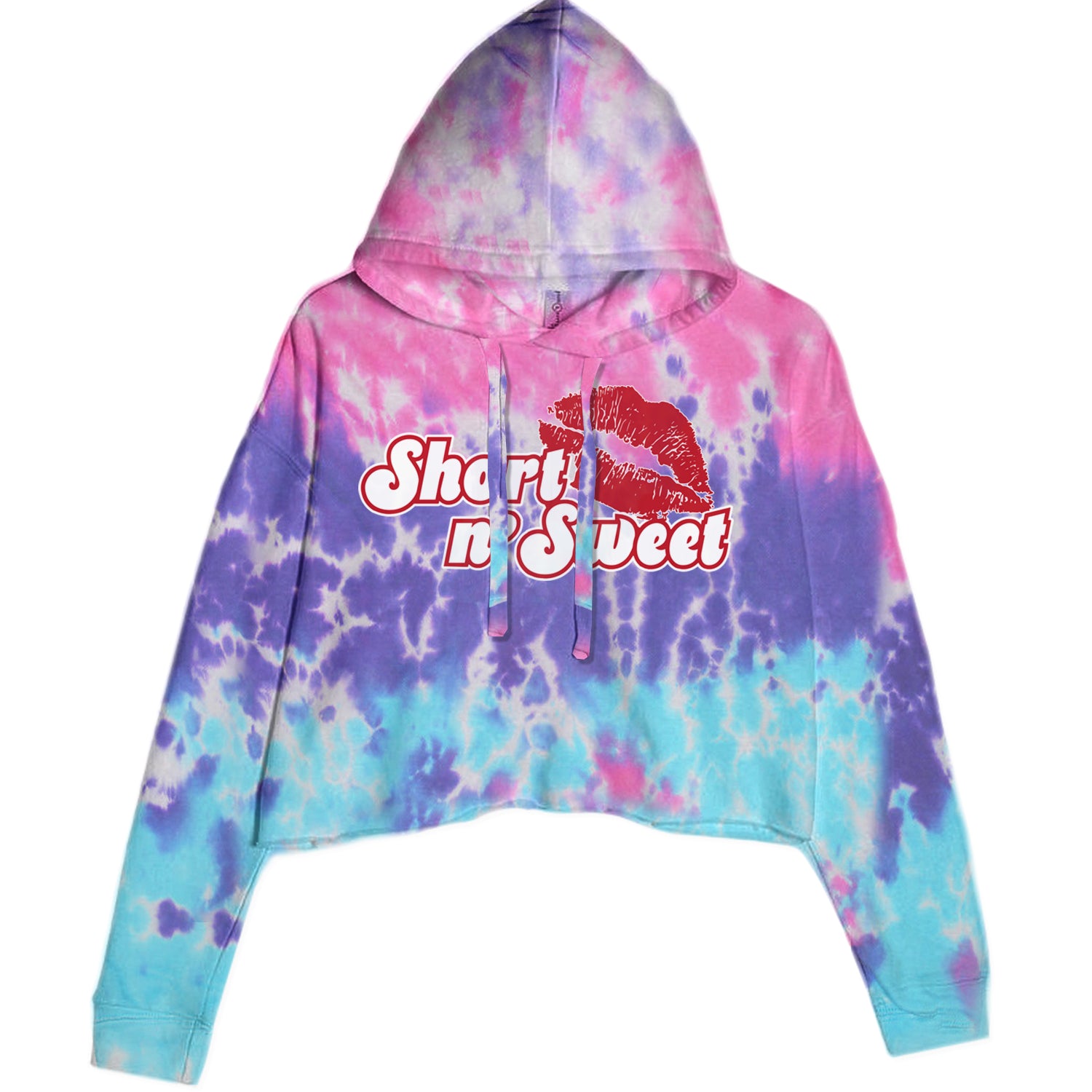 Short N' Sweet Red Lips Cropped Hoodie Sweatshirt Cotton Candy