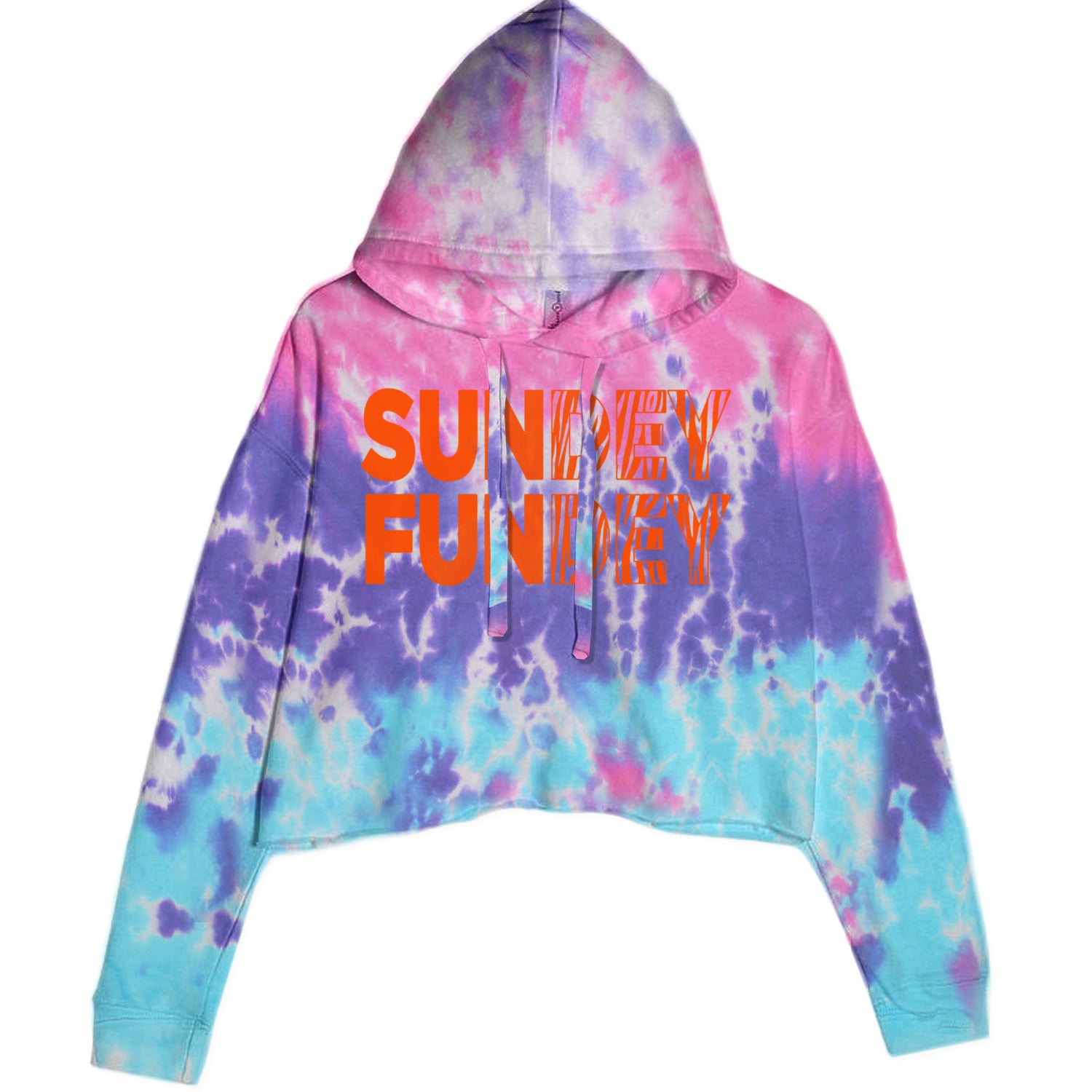 SunDEY FunDEY Sunday FundayCropped Hoodie Sweatshirt Cotton Candy