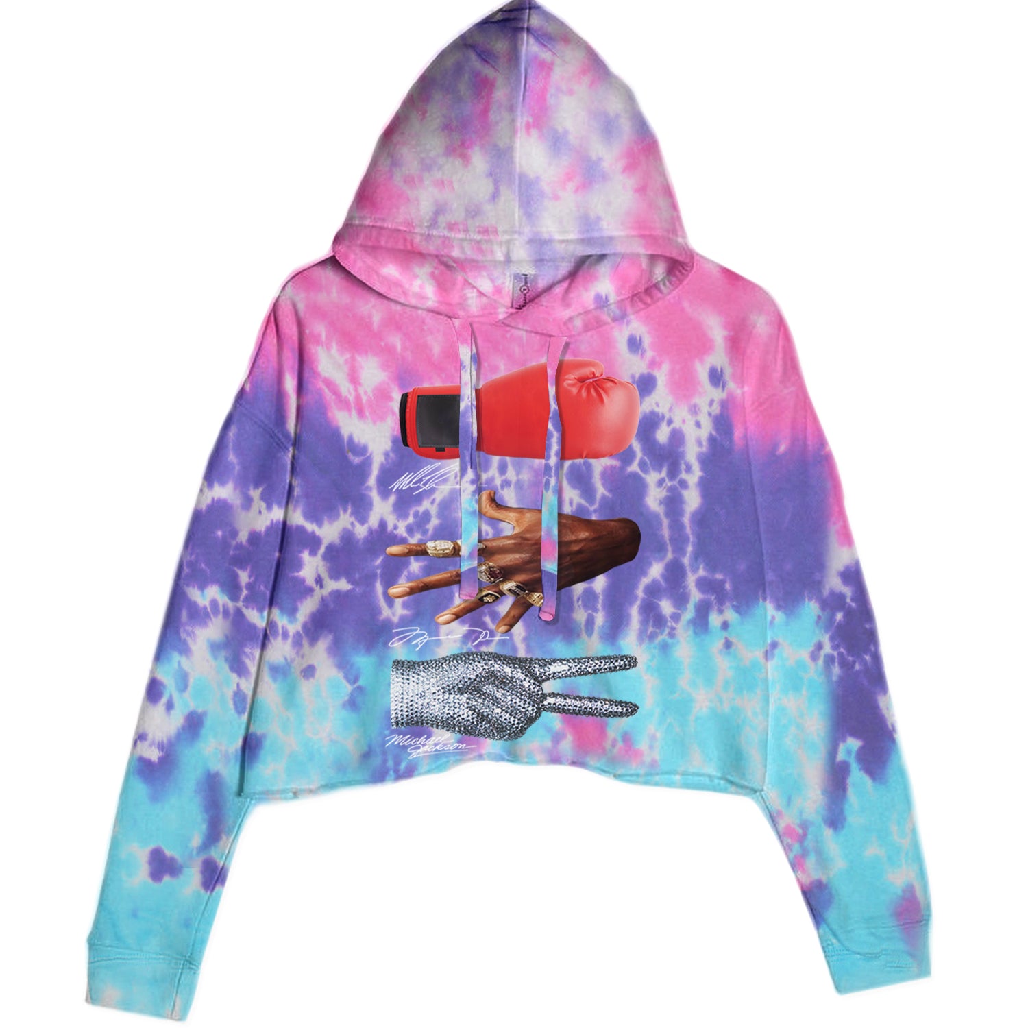 Tyson Jordan Jackson Iconic Michaels Cropped Hoodie Sweatshirt Cotton Candy