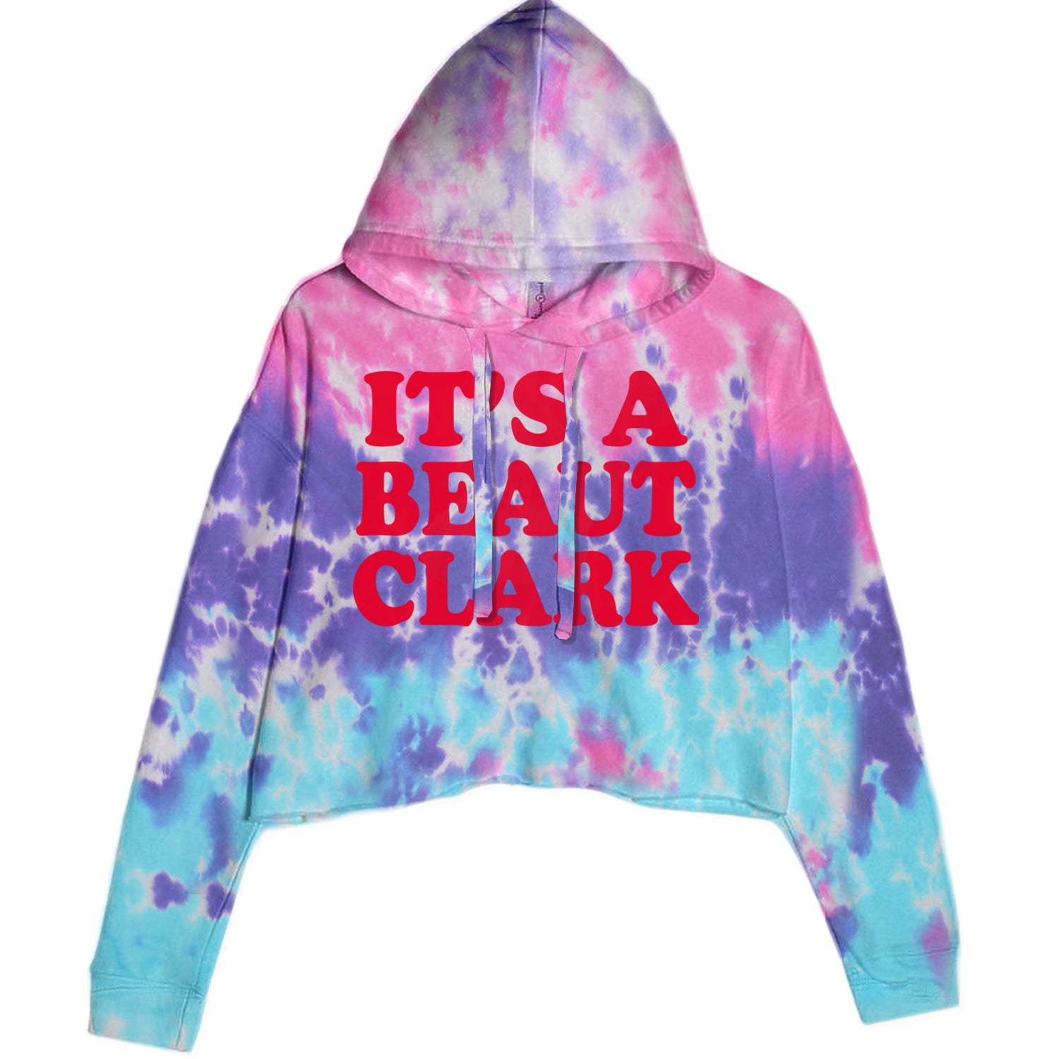 It's a Beaut Clark Festive Christmas Cropped Hoodie Sweatshirt Cotton Candy