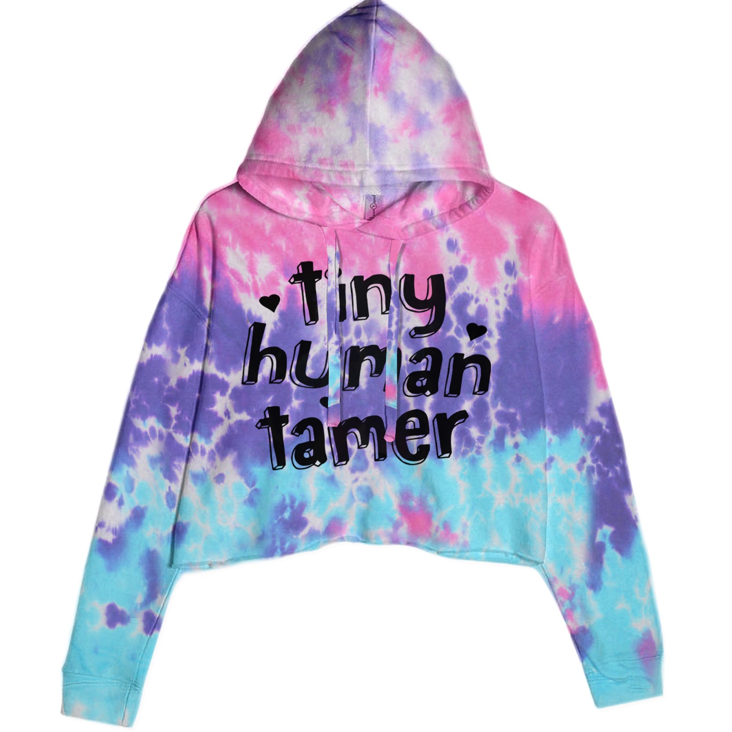 Tiny Human Tamer Teacher Cropped Hoodie Sweatshirt Lavender