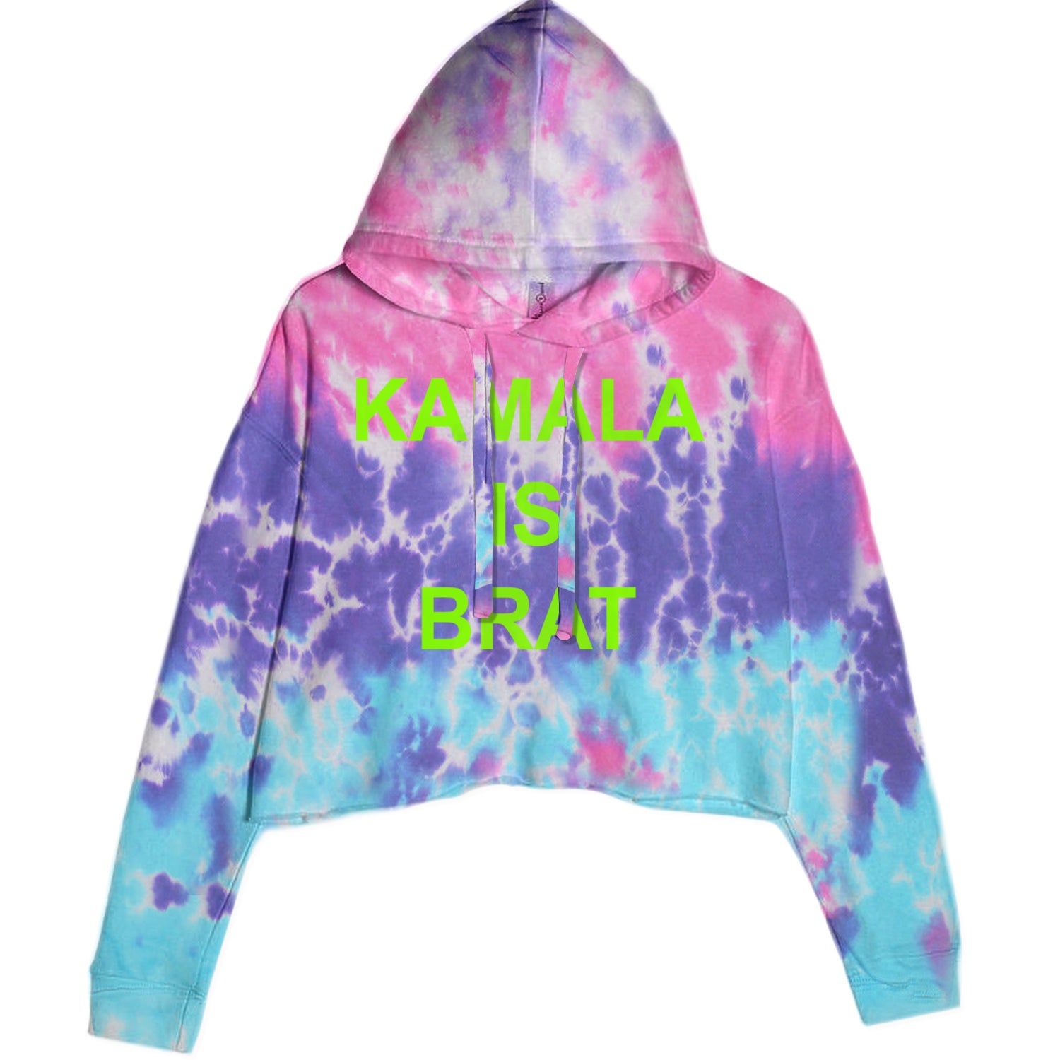 Kamala Is Brat - President Harris 2024 Cropped Hoodie Sweatshirt Cotton Candy