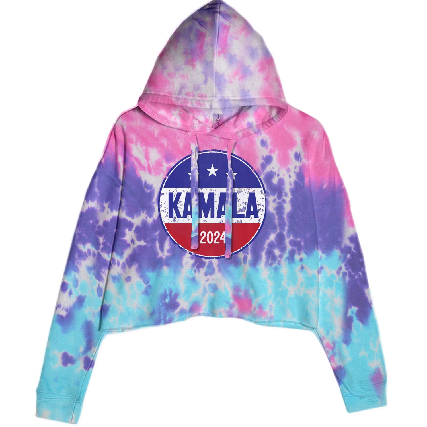 Kamala Badge 2024 - Kamala Harris For President 2024 Cropped Hoodie Sweatshirt Cotton Candy