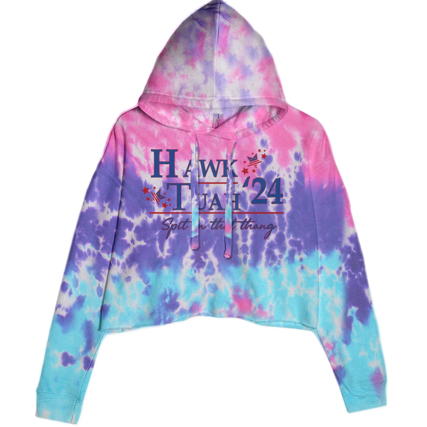 Vote For Hawk Tuah Spit On That Thang 2024 Cropped Hoodie Sweatshirt Lavender