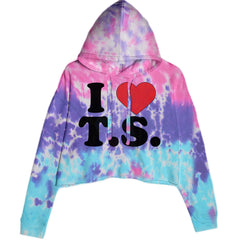 I Heart T.S. Concert Music Lover  Cropped Hoodie Sweatshirt Cotton Candy